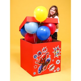 Коробка для воздушных шаров/подарка "Супер герой", Человек-паук 60х60х60 см