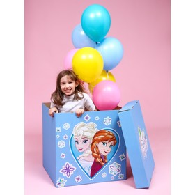 Коробка для воздушных шаров/подарка "Эльза и Анна", Холодное Сердце 60х60х60 см