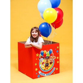 Коробка для воздушных шаров/подарка "С Днем Рождения", Щенячий Патруль 60х60х60 см