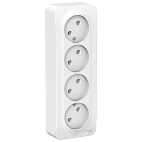 Socket 4-m op blanca 16A IP20 250V without ground. without a lack. Shutters with isol. Plate Bel. SCH