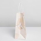 Пакет подарочный крафтовый «Нежный», 12 × 21 × 9 см 7000562