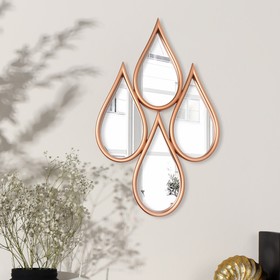Набор настенных зеркал «Капля», зеркальная поверхность 13 × 16 см, цвет розовое золото