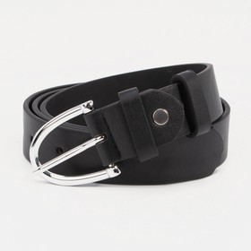Belt, Width 3 cm, Screw, Metal Buckle, Black Color
