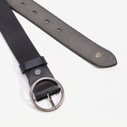 Ремень, ширина 3,5 см, винт, пряжка тёмный металл, цвет чёрный - фото 800603281