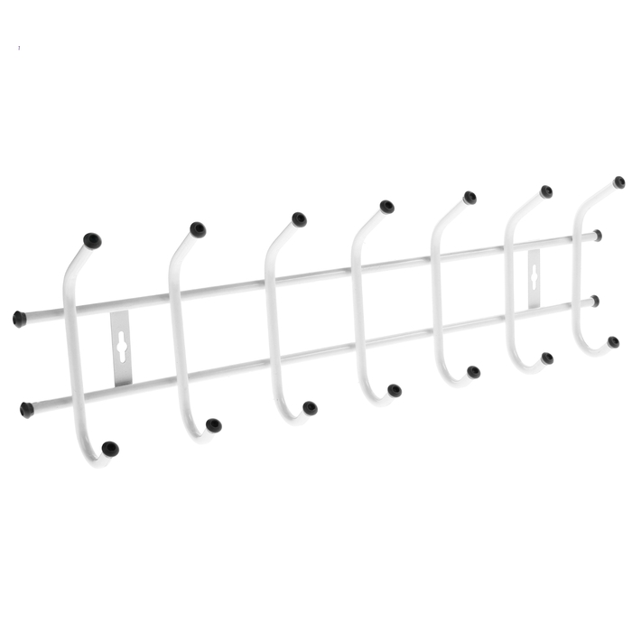 Вешалка настенная 68х21,5 см, 7 крючков, цвет белый