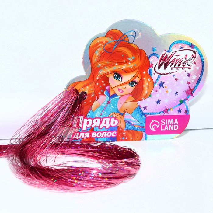 Прядь для волос блестящая розовая "Блум", WINX - фото 3761264