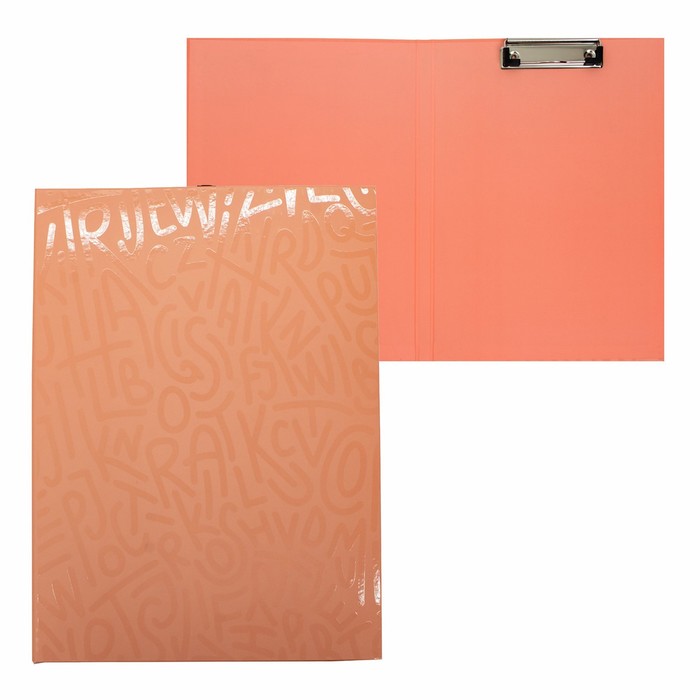 Папка-планшет A4 с крышкой Lamark "Delight Time", с верхним зажимом, ламинированный картон, корешок 10 мм, дыня
