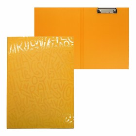 Папка-планшет A4 с крышкой Lamark "Delight Time", с верхним зажимом, ламинированный картон, корешок 10 мм, манго
