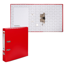 Папка-регистратор А4, 50 мм, Lamark, полипропилен, металическая окантовка, карман на корешок, красная