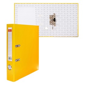 Папка-регистратор А4, 50 мм, Lamark, полипропилен, металическая окантовка, карман на корешок, жёлтая