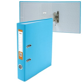 Папка-регистратор А4, 50 мм, PP Lamark, полипропилен, металическая окантовка, карман на корешок, голубая - фото 10564237