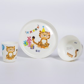 Набор детской посуды Lalababy Play with Me Tiger (тарелка, миска, стакан)