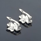 Швензы родированные "Клевер" сердце,  цвет серебро - фото 800613535