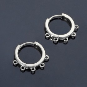 Швензы-кольца родированные "Крючки", цвет серебро