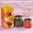 Подарочный набор «Для самой лучшей»: черный чай с травами и фруктами 25 г, крем-мед с клюквой 120 г. - фото 7043316