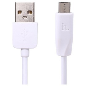 Кабель Hoco X1 Rapid, USB - Micro-USB, 2.4 A, 1 м, ПВХ, белый