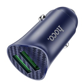 Автомобильное зарядное устройство Hoco Z39, 2хUSB, 3 А, QC3.0, синий