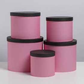 Набор коробок 5 в 1 "Розовый с черным", 13 × 13,5‒ 19.5 × 22 см
