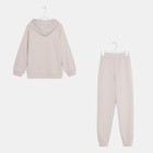 Костюм женский (толстовка и брюки) MIST, р. 52-54, бежевый - фото 800662664