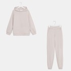 Костюм женский (толстовка и брюки) MIST, р. 52-54, бежевый - фото 800662661