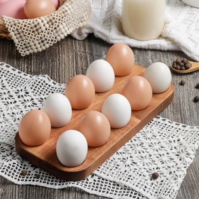 Подставка для пасхальных яиц Adelica, 10 отделений, 12×25×1,8 см, массив берёзы
