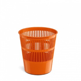 Корзина для бумаг и мусора ErichKrause Neon Solid, 9 литров, пластик, сетчатая, оранжевый неон