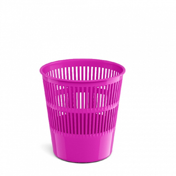 Корзина для бумаг и мусора ErichKrause Neon Solid, 9 литров, пластик, сетчатая, розовый неон - фото 3855965