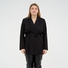 Пиджак женский с поясом MIST plus-size, р.54, черный - фото 800622250