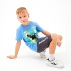Комплект (шорты/футболка) для мальчика, цвет голубой/синий, рост 116 - фото 4400019