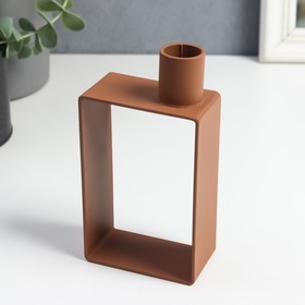 Подсвечник металл на 1 свечу "Строгие линии" свеча d=2 см розовый 13,5х4х7,2 см