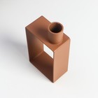 Подсвечник металл на 1 свечу "Строгие линии" свеча d=2 см розовый 13,5х4х7,2 см - фото 800623232