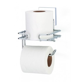 Держатель туалетной бумаги с запасным рулоном EF275 самоклеящийся, хром