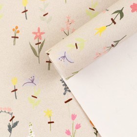 Бумага упаковочная крафтовая «Полевые цветы», 70 × 100 см (10 шт)