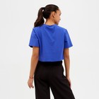 Футболка укороченная женская MINAKU цвет электро, р-р 46 - фото 800732852