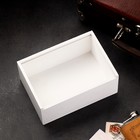 Коробка деревянная "С днем защитника отечества" 20х14х8 см белый 7625246