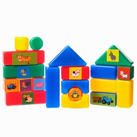 Educational Cubes Blue Tractor, 20 Elements