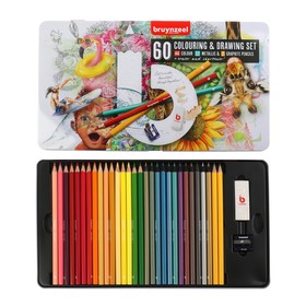 Карандаши цветные Bruynzeel "CREATIV ARTISTS" 58 карандашей + ластик + точилка, в металлической коробке
