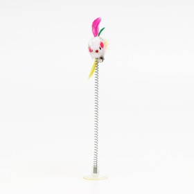 Дразнилка на прозрачной присоске "Мышка", 18 см, микс цветов