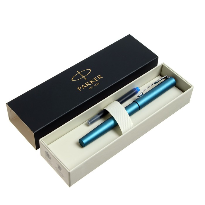 Ручка перьевая Parker Vector XL, синий корпус, перо F, нержавеющая сталь, подарочная коробка.