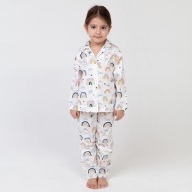 Пижама детская (рубашка, брюки) KAFTAN "Радуга" р. 134-140, белый
