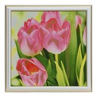 Картина "Розовые тюльпаны"  25х25(28х28) см - фото 8005554