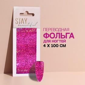 Переводная фольга для декора «Stay beautiful», 4 × 100 см, в картонной коробке, цвет розовый в Донецке