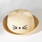 Шляпа для девочки MINAKU "Кошечка", цв. молочный, р-р 52 - фото 4409481