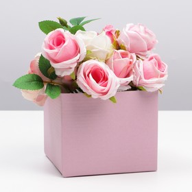 Коробка сборная «Розовая жемчужина», 12 х 10 х 12 см