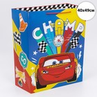 Пакет подарочный "CHAMP", Тачки, 40х49х19 см 7153476 - фото 746646