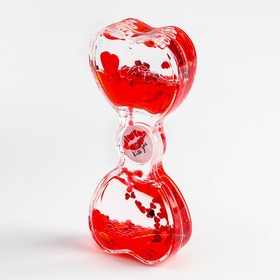 Гелевые песочные часы, с мигающим шариком, 14.8 х 6.5 см, красные