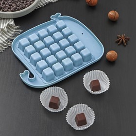 Форма для льда и шоколада «Кит», 25 ячеек, 17,5×14,5×1,5 см, цвет МИКС
