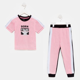 Комплект для девочки (футболка, брюки), цвет розовый, рост 104 см