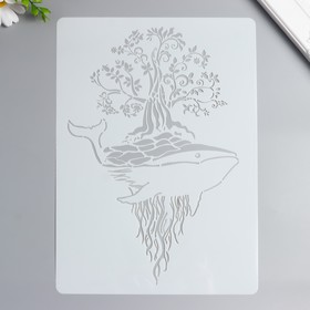 Трафарет пластик "Кит и дерево" 29,7х21 см (5 шт)