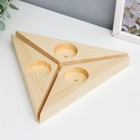 Подсвечник "Треугольники" Без покрытия набор 3 шт 20х5,5х2 см - фото 800686489